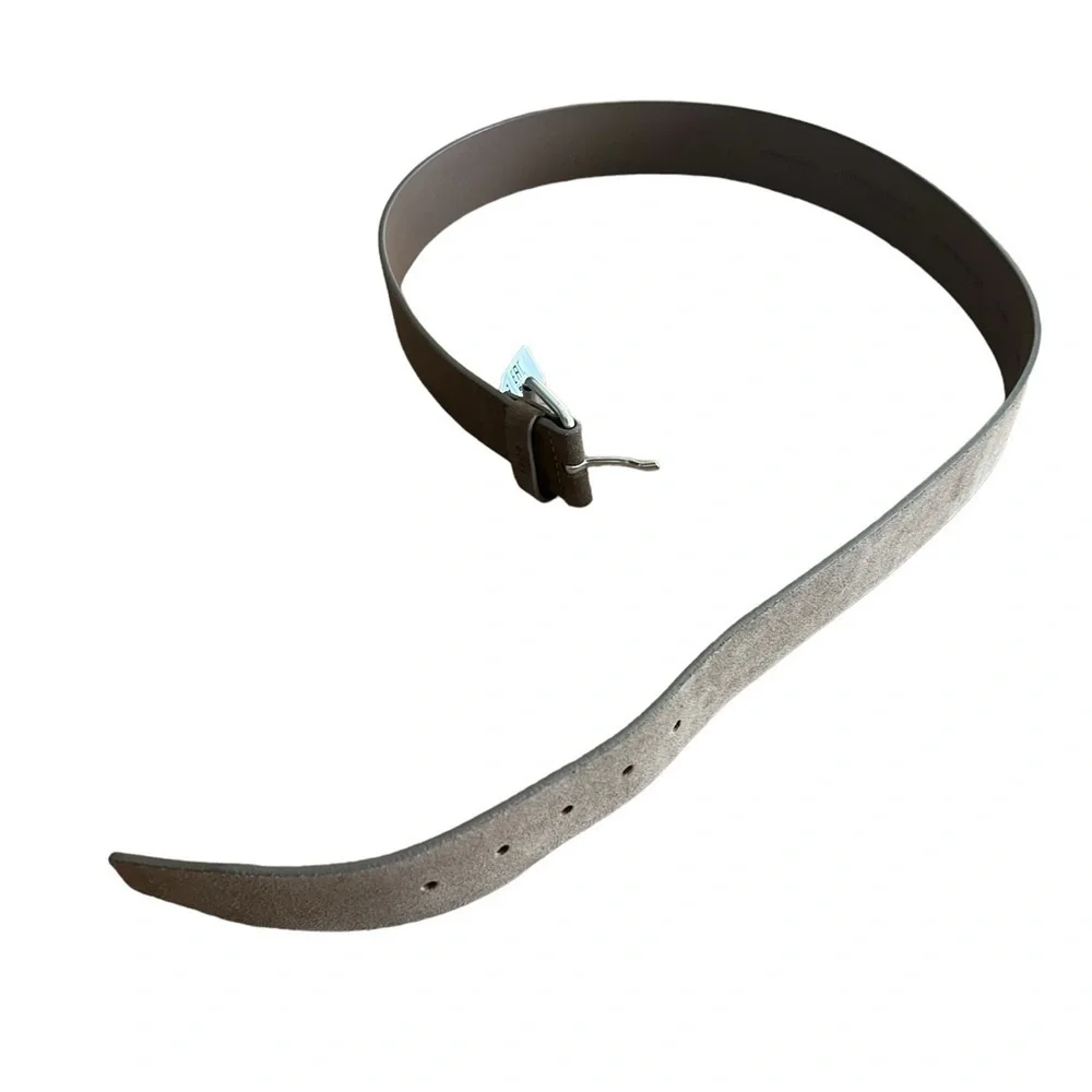 NWOT BOSS Hugo Boss Tan Brown Luxury Cow Suede Leather Belt, 40
